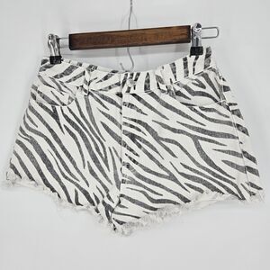 Pacsun High Rise Festival Short 27 Zebra Print Cut Off
